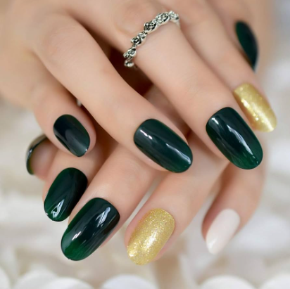Best Green And Gold Nails
