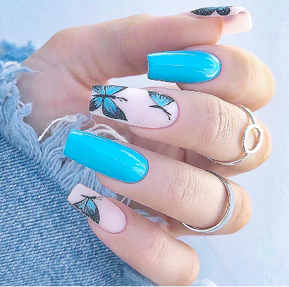 Best Blue Butterfly Nails