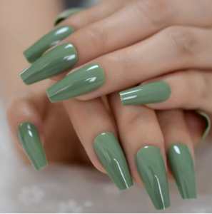 Olive Green Nails Image