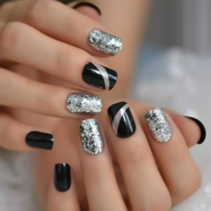 Black And Silver Nails near me