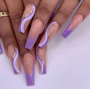 Purple Acrylic Nails Image