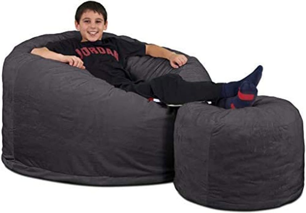 ULTIMATE SACK 4000 Bean Bag Chair w/Foot Stool in Multiple Sizes