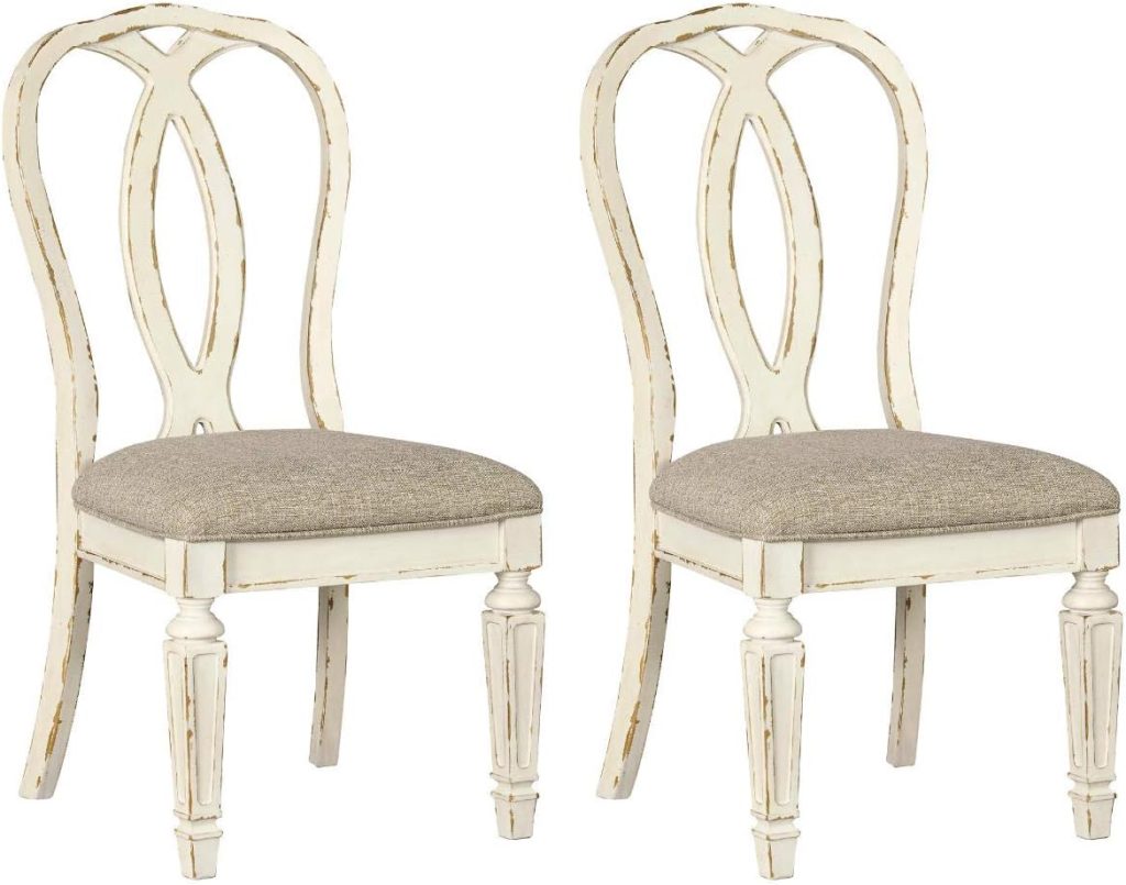 Ashley Realyn French Country Ribbon Back Dining Chair