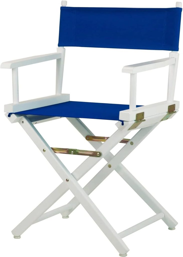 Casual Home 18" Director's Chair White Frame with Royal Blue Canvas