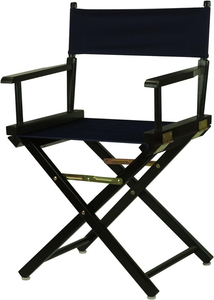 Casual Home 18" Director's Chair Black Frame with Navy Canvas