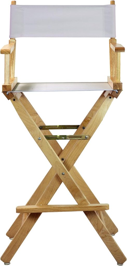 Casual Home 30" Director's Chair Natural Frame-with White Canvas