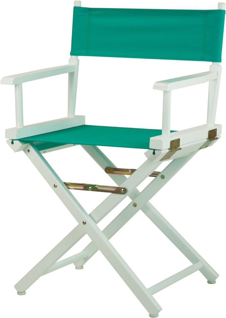 Casual Home 18" Director's Chair White Frame with Teal Canvas