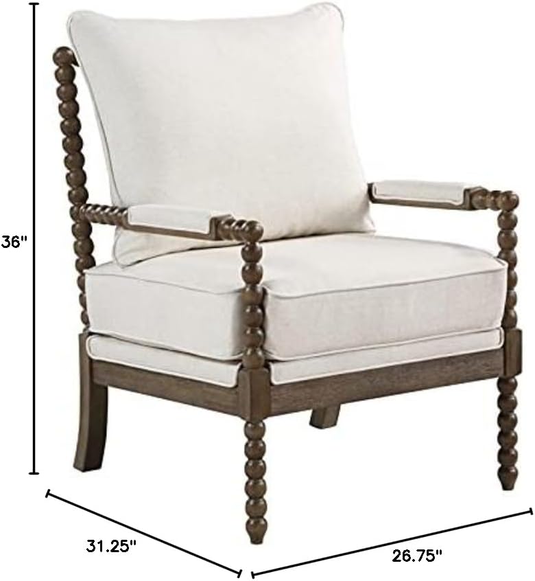 2 Piece Linen Fabric Spindle Chair
