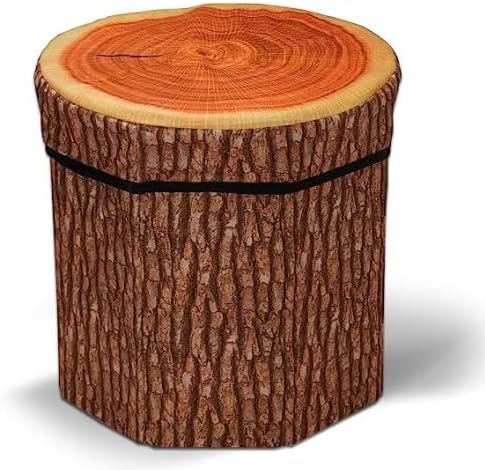 Tree Stump Stool Storage Ottoman 12 x 12 Inch