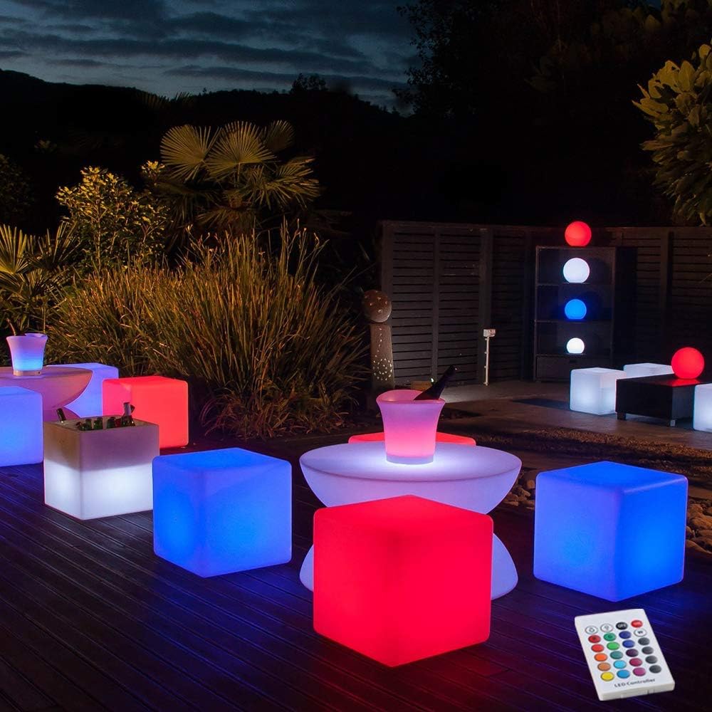 YESIE 16-Inch Cordless LED Cube Chair