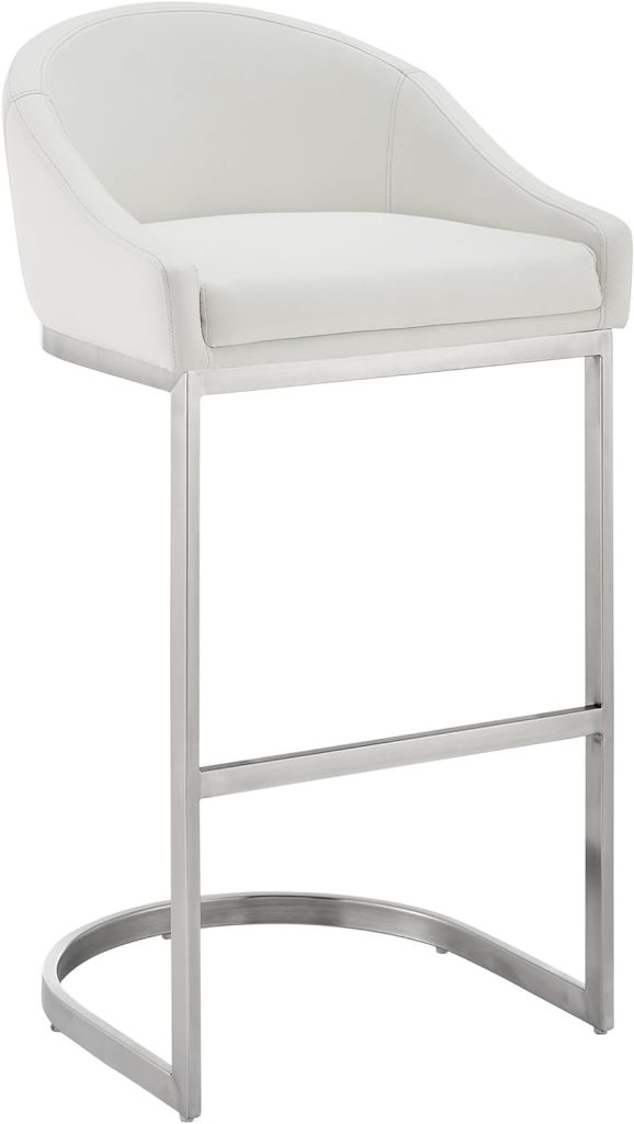 24 Inch Counter Stool Chair, Metal Cantilever Base