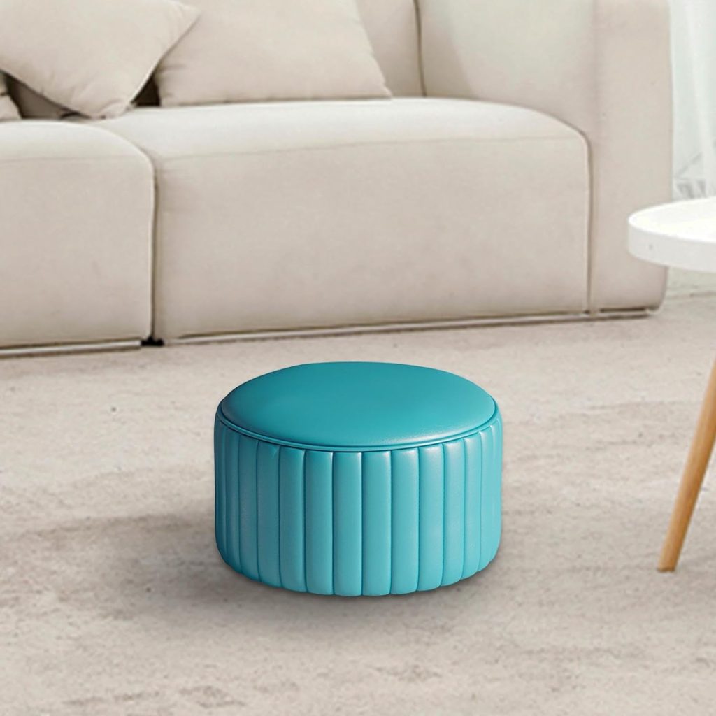 Footstools Ottoman for Apartment, Peacock Blue
