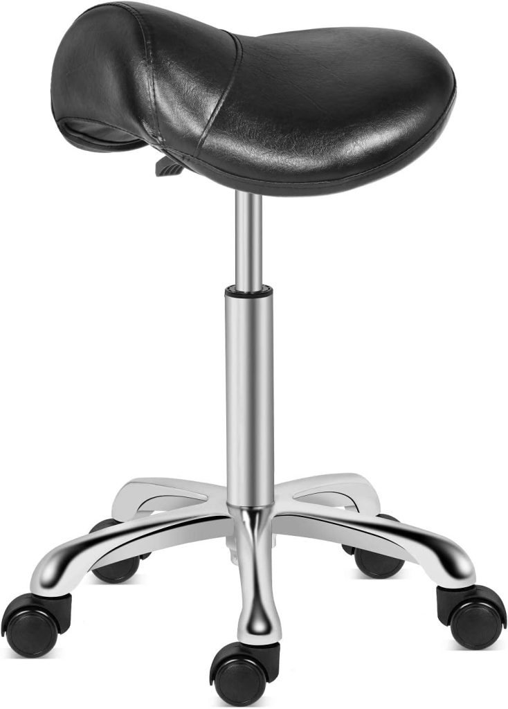 Saddle Stool Rolling Swivel Height Adjustable with Wheels