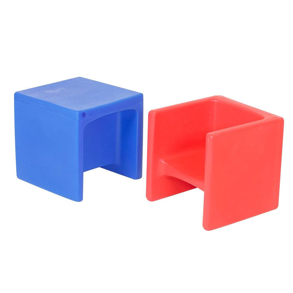 Blue Cube Chair-Set of 2