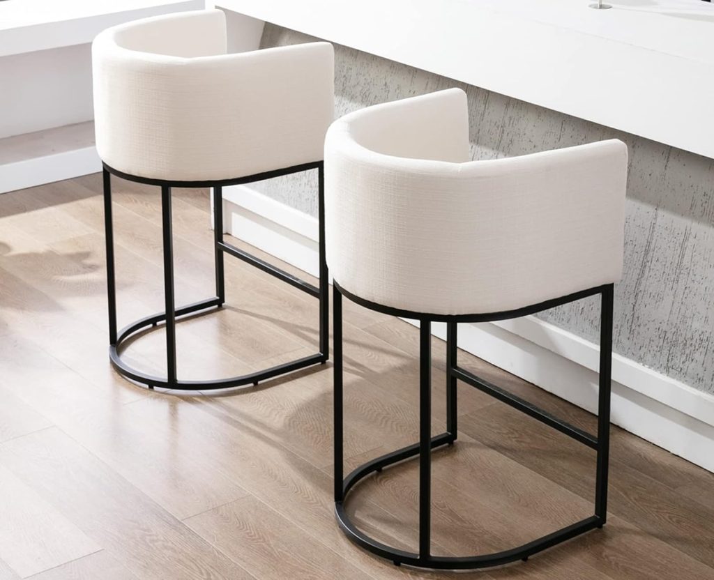 VESCASA 29" H Bar Height Bar Stools with Barrel Back and Arms