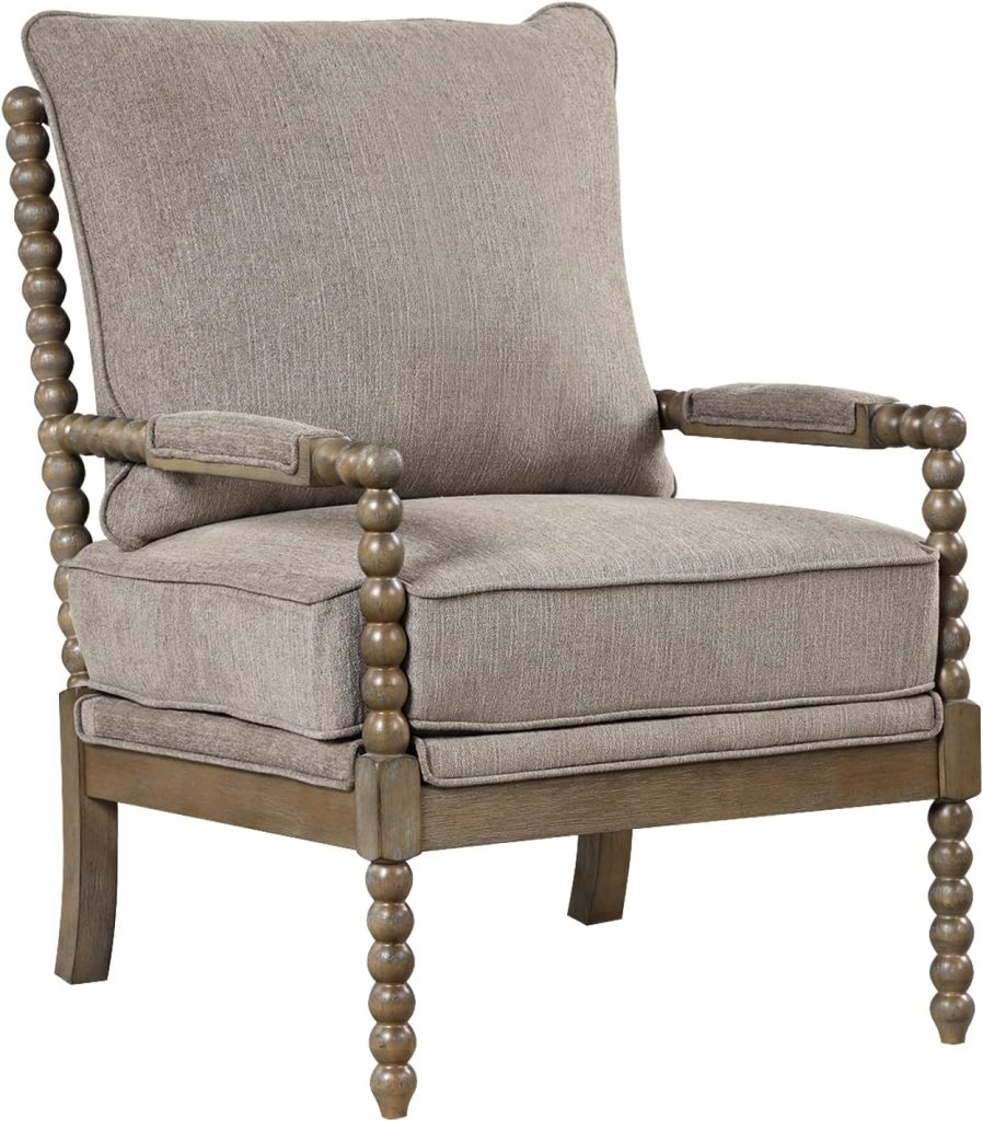 Natural Solid Wood Spindle Accent Chair