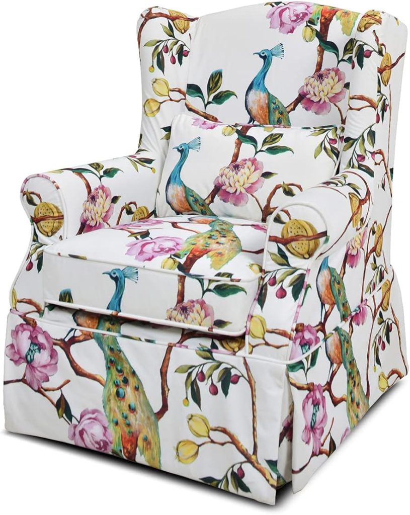 Slipcovered Wingback Skirted Arm Chair