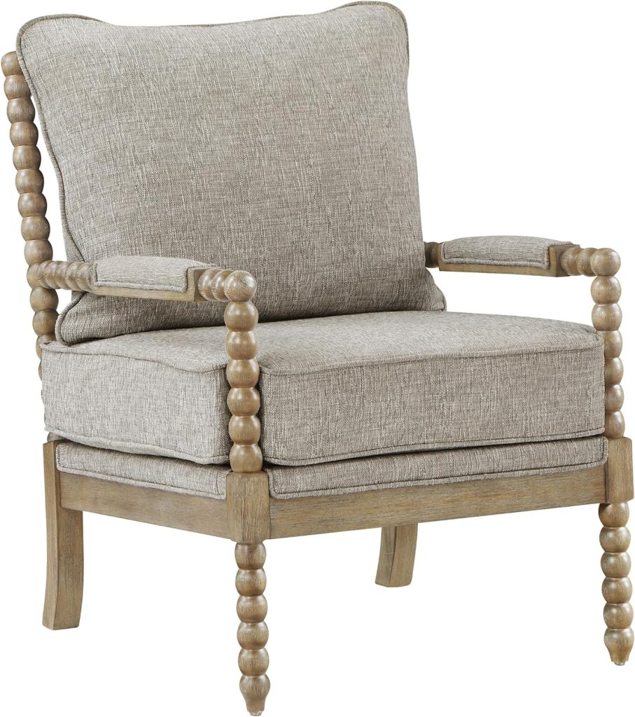 Spindle Accent Chair with Rustic Brown Finish